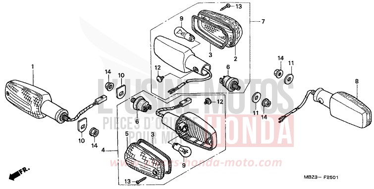 WINKER (2) for Hornet S CANDY TAHITIAN BLUE (PB215) from 2000
